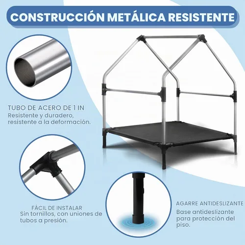 Vista 4 de Casa para perros de 36" para exteriores para perros medianos y grandes refugio elevado para perros