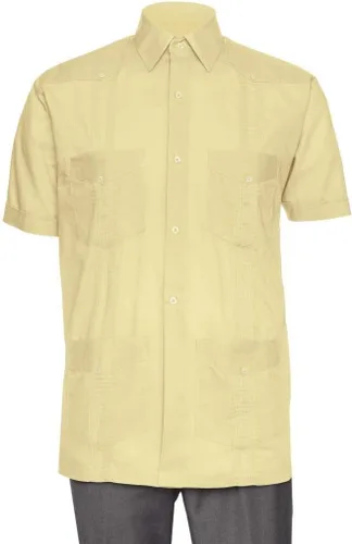 Vista 3 de Camisa Guayabera de manga corta - para hombre con aspecto de lino cubano