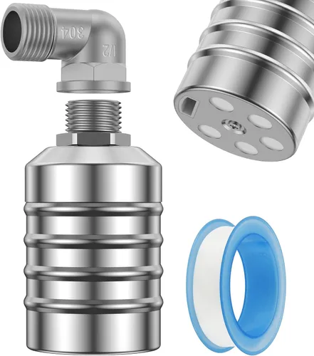 Vista 5 de Válvula de flotador de control de nivel de agua 304 Acero inoxidable Totalmente automática Mini válvula de bola flotante Apagado automático Tanque