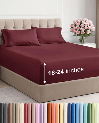 Vista 13 de Sábanas individuales de bolsillo extra profundo, sábanas transpirables y refrescantes de 3 piezas, juego de sábanas de lujo para hotel, suaves, sin