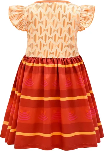 Vista 2 de Vestido de disfraz de princesa para niñas con accesorios aretes con clip traje de Halloween