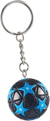 Vista 4 de KCKEYS Llavero geométrico del balón de fútbol, colgante de llavero de la Copa del Mundo de fútbol negro y plateado, llavero de pelota deportiva