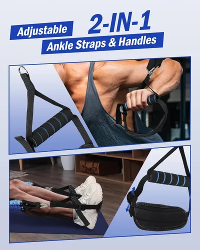 Vista 6 de Upgraded Pilates Bar Kit with Resistance Bands Natural Latex for Women & Men, Heavy-Duty Stainless Steel Multifunctional Yoga Pilates Stick for Home