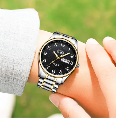 Vista 3 de BOSCK Analog Mens Watch,40mm Easy Read Auto Date and Day Stainless Steel Business Watch for Men,30M Waterproof Sports Mens Wrist Watches