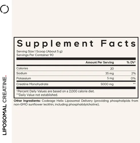 Vista 2 de Codeage Suplemento de Creatina Liposomal en Polvo - Suministro de 3 Meses - 5000mg Monohidrato de Creatina Pre Entrenamiento y Post Entrenamientos