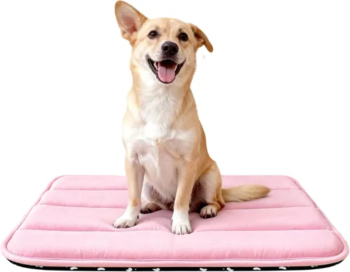 Vista 27 de Tapete de cama para perro, almohadilla reversible para jaula de perro con alfombrilla lavable y espuma suave, cama plana para mascotas para perros