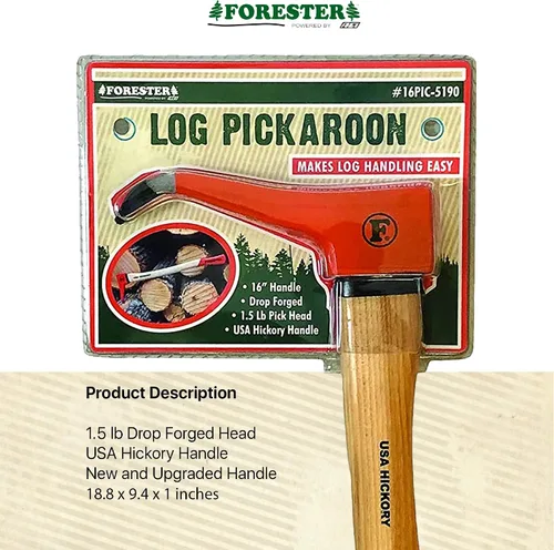 Vista 6 de FORESTER Pickaroon Logging Tool USA Hickory Handle Hookaroon Logging Tool Log Roller Tool & Forestry Tools for Dragging and Stacking Logs