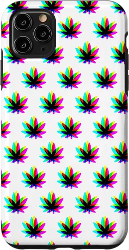 Vista 13 de Funda para iPhone 13 Pro Max Weed Pattern Colorido Psicodélico Marihuana Cannabis Stoner Case