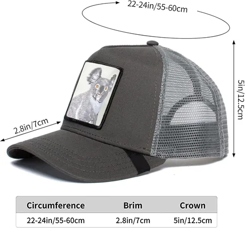 Vista 3 de Gorra de béisbol unisex de malla con parche cuadrado para mujer y hombre