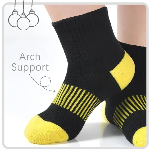 Vista 2 de Calcetines tobilleros acolchados para niños, calcetines atléticos para niñas, calcetines de algodón para niños, jóvenes, mujeres, 12 pares