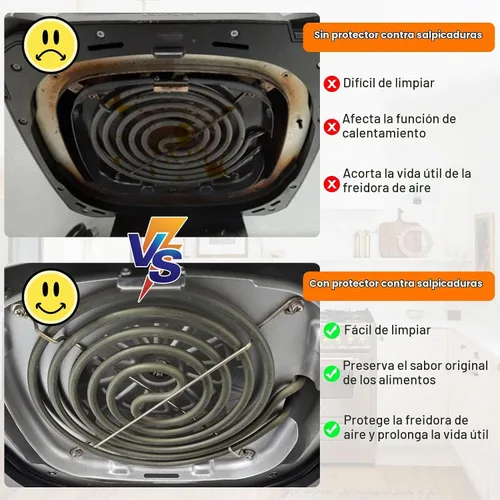 Vista 4 de Protector de salpicaduras de acero inoxidable para Ninja Foodi AG301, accesorios para freidora de aire, piezas de repuesto, pantalla de salpicaduras