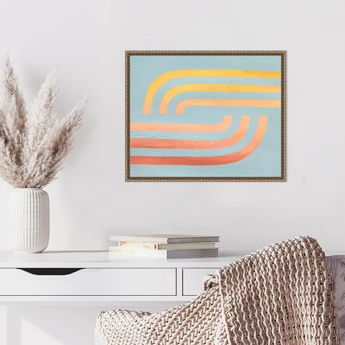 Vista 6 de Amanti Art Framed Canvas Wall Art 16x20 Woven Sea And Sun II by Grace Popp, Framed Wall Art Canvas, Abstract Artwork, Traditional Decor, Small