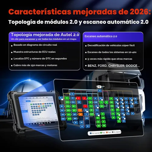 Vista 4 de Autel MaxiSys MS909CV, 2026 - Escáner diesel inteligente de alta resistencia