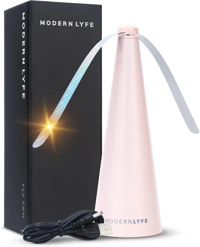 Vista 2 de Ventiladores Antimoscas para Mesas de Modern Lyfe - Alimentados por Batería AA y USB - Matamoscas Accesorio para Acampar al Aire Libre o para Comida