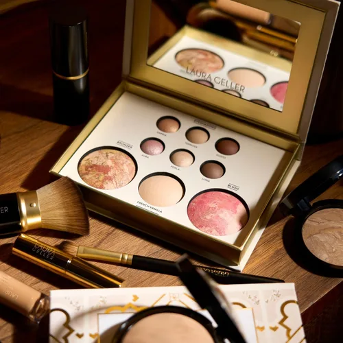 Vista 5 de LAURA GELLER NEW YORK Lo mejor de lo mejor paleta horneada - Sueños toscanos - Tamaño completo - Incluye bronceador, rubor, resaltador y 6 sombras