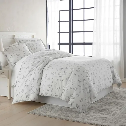 Vista 57 de Southshore Fine Living, Inc. Juego de edredón costero individual XL, edredón de plumón alternativo a rayas azules, tamaño individual XL con funda