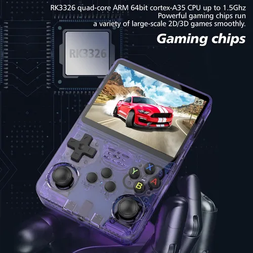 Vista 2 de Consola de juegos portátil, 64 GB, más de 20.000 juegos preinstalados, 12 emuladores, consola de juegos retro portátil con pantalla IPS de 3.5