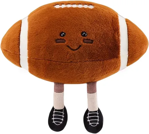 Vista 13 de Juguetes de peluche de voleibol de 12 pulgadas, bolas de felpa deportivas suaves y divertidas, juguetes de muñeca de fútbol americano con pies