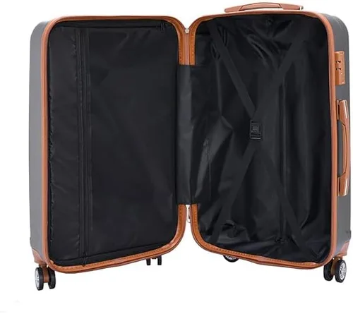 Vista 6 de SIRAKU Equipaje de viaje de 3 piezas con ruedas, maleta pequeña con cerradura de combinación, Blanco