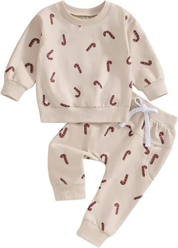 Vista 11 de Conjunto de Navidad para bebé niño con camisa divertida larga y pantalón conjunto de ropa de primera Navidad para niños de 6 a 12, 18, 24 meses 2T