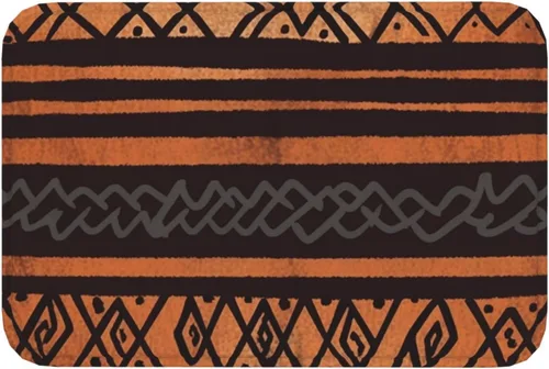 Vista 8 de Tapete de tela de barro africano con estampado tribal para puerta delantera, tapete de baño absorbente antideslizante para interiores, para entrada