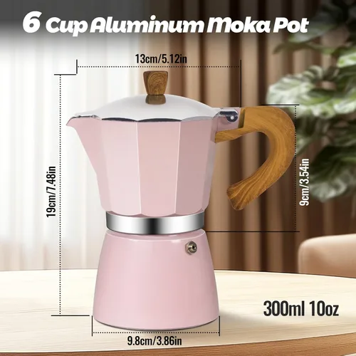 Vista 118 de Cafetera clásica de aluminio para 3 tazas Azul