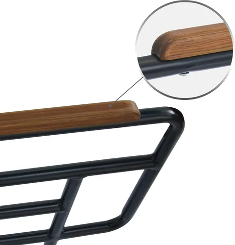Vista 5 de Fromann [No universal] Base de cama ajustable de acero de 2 piezas con mango de asistencia y reposabrazos de riel de cabecera