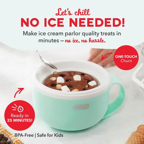 Vista 2 de Dash My Mug Ice Cream Maker - Máquina para hacer helados, hace una sola porción de gelato, yogur congelado, sorbete y más, fácil de limpiar y usar