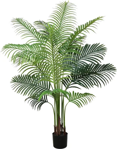 Vista 9 de Árbol de olivo artificial, planta de olivo sintético de 4.9 pies con maceta negra, árbol grande de seda sintética en maceta, planta de olivo