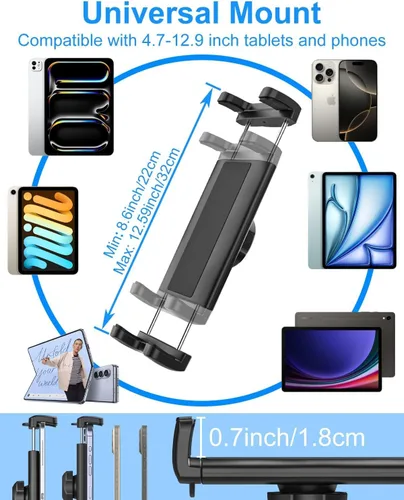 Vista 7 de Soporte para tablet para parabrisas de salpicadero de automóvil, [súper ventosa] para iPad soporte de automóvil, soporte de tableta resistente