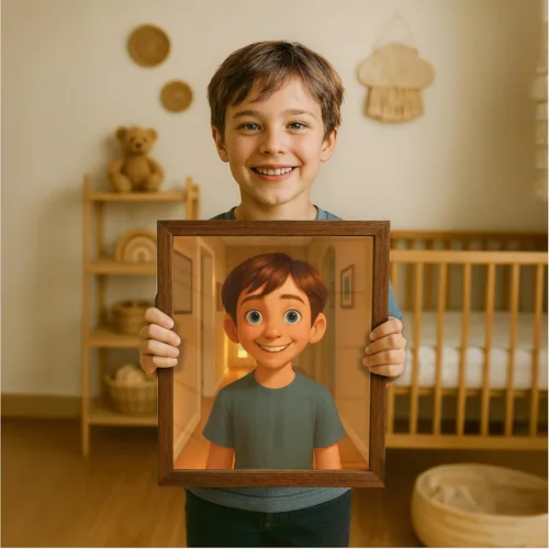 Vista 2 de Convierte tu foto en un retrato de estilo de dibujos animados 3D, obra de arte personalizada única, personaje personalizado de parejas, familia