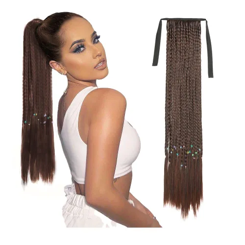 Vista 6 de PARAHAIR Extensiones de cabello sintético suave y natural para trenzar en caja de 18 pulgadas, 3.53 onzas, color negro natural, para mujeres y niñas