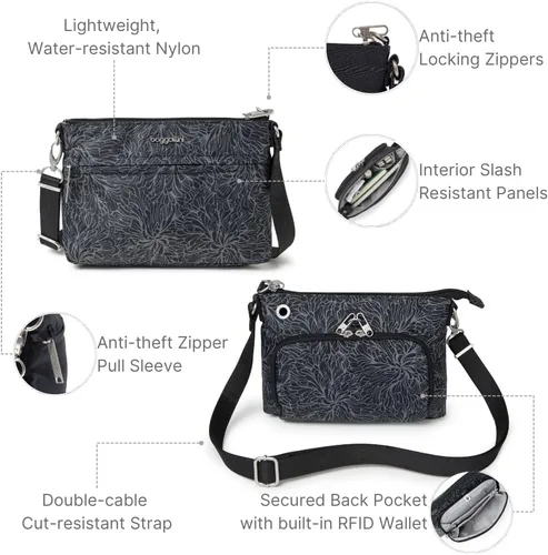 Vista 4 de Baggallini womens Securtex Anti-theft Memento Crossbody Bag