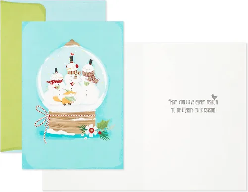 Vista 4 de Hallmark Tarjetas de Navidad en caja, muñecos de nieve (16 tarjetas y 17 sobres)