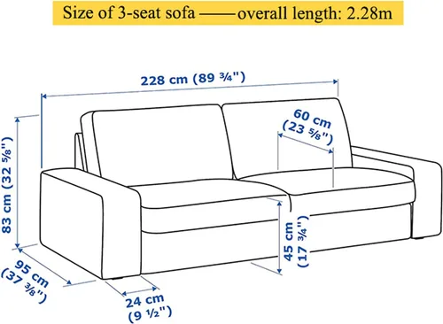 Vista 3 de Funda de terciopelo solo para sofá IKEA Kivik Loveseat (74.8 in), fundas cortas de terciopelo para sofá pequeño de 2 cojines, fundas de sofá