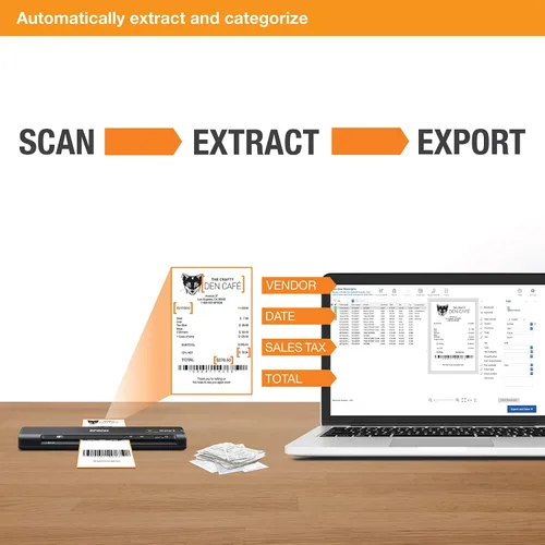 Vista 5 de Epson Workforce ES-65WR Escáner de documentos inalámbrico portátil alimentado con hojas con funciones de contabilidad premium para PC y Mac