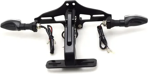 Vista 3 de Marco de matrícula de motocicleta con indicador LED, soporte de luz indicadora para Kawasaki para Ninja 250 300 650 para H2R para ZX6R Z750 Z800 1