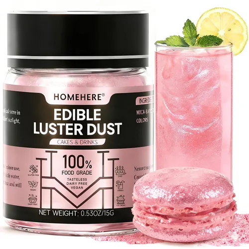 Vista 11 de HomeHere Purpurina comestible para bebidas y pasteles, 0.35 onzas de polvo brillante de diamante de grado alimenticio, polvo brillante