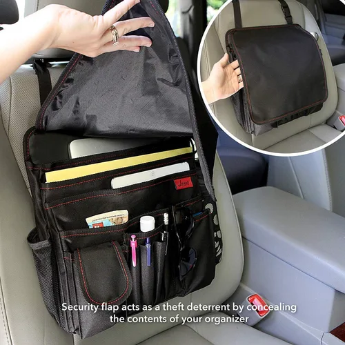 Vista 5 de Lusso Gear Organizador de Coche para Asiento Delantero o Asiento de Coche, Ultra-Duradero, Organizadores de Almacenamiento de Coche de Talla Única
