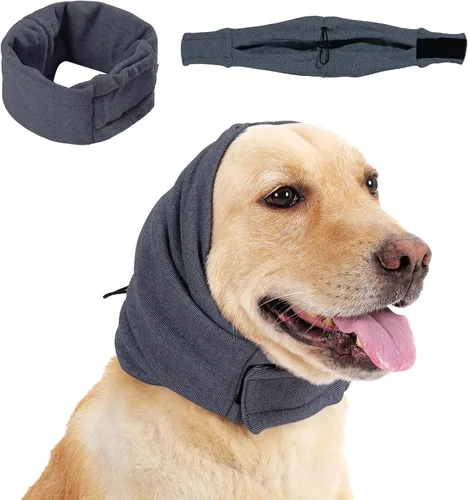Vista 10 de Sudadera con capucha calmante para perros, almohadillas ajustables para las orejas para perros, almohadillas ajustables para protección contra