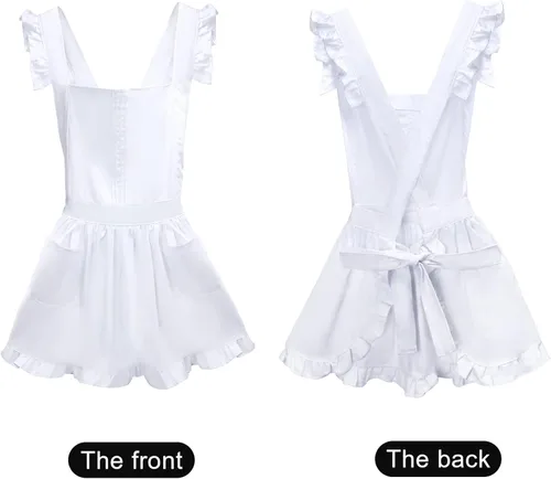 Vista 3 de Aichiyu Kit de accesorios de disfraz de sirvienta francesa para mujer, delantal de anime para cosplay