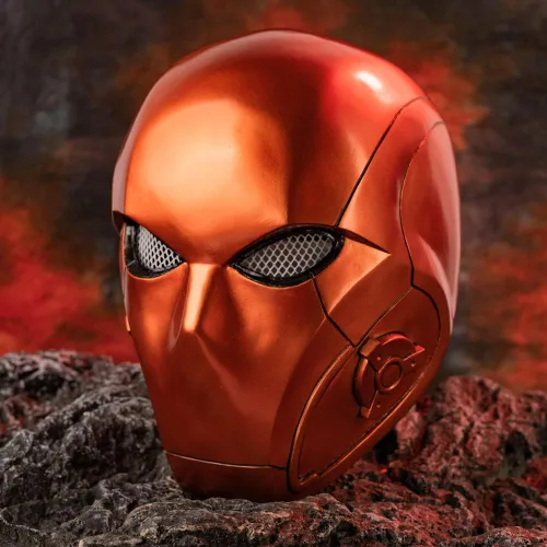 Vista 5 de Casco máscara de Red Hood para adultos XCOSER, accesorio para Halloween o cosplay, Adulto, rosado, (Mordern Version)