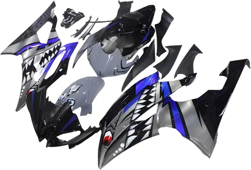 Vista 3 de Shark Attack - Kit completo de carenado de plástico ABS azul plateado compatible con Yamaha YZF-600 R6 2008 2009 2010 2011 2012 2013 2014 2015 2016