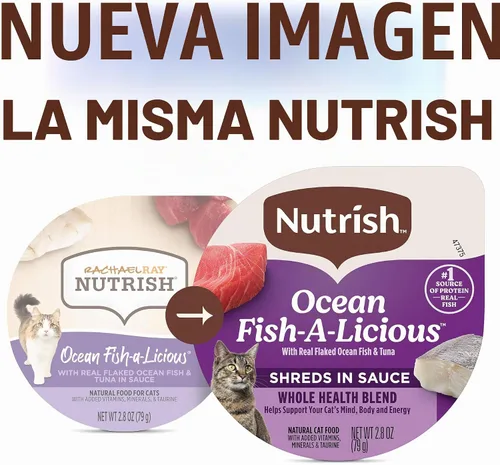 Vista 2 de Nutrish Ocean Fish-A-Licious - Alimento húmedo para gatos, taza de 2.8