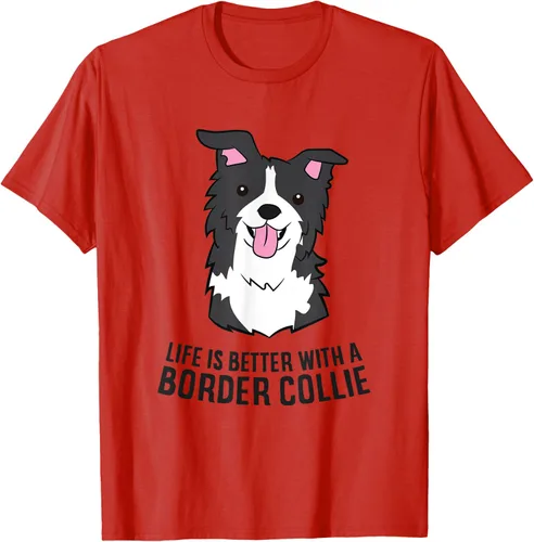 Vista 65 de Camiseta Border Collie Owner Life Is Better With a Border Collie Dog, Blanco, S