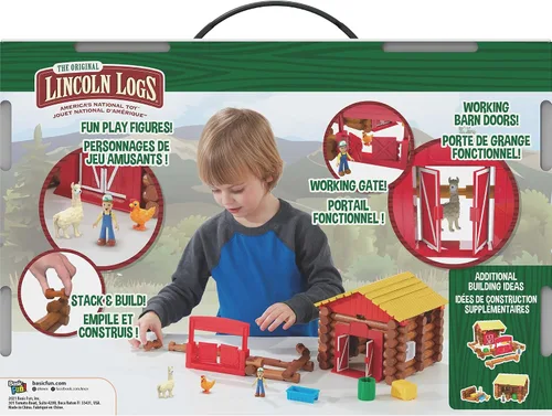 Vista 2 de Bloques Lincoln – Diversión en la granja - 102 piezas - Bloques de madera real - Para niños a partir de 3 años