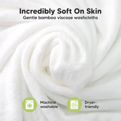 Vista 2 de Paquete de 6 paños de viscosa suave y absorbente de bambú para cara, cuerpo, toallas de bebé para recién nacidos, niños, niños pequeños, bebés