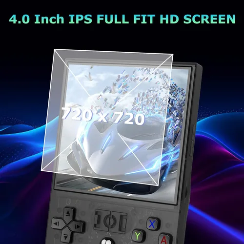 Vista 3 de R36MAX - Consola de juegos portátil, batería incorporada de 4000 mAh, pantalla de cristal IPS 4K HD de 4 pulgadas, soporta más de 18000 juegos Azul