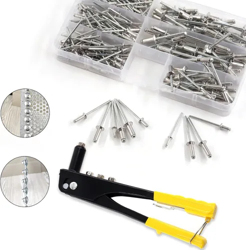 Vista 7 de Keadic Remachadora Manual Resistente de 226 Piezas con Kit Surtido de Remaches Ciegos de Aluminio de 6 Tamaños, Remaches Pop M2.4 M3.2 M4 M4.8