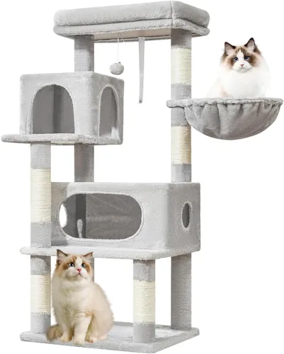 Vista 19 de Taoqimiao - Árbol para gatos, torre de 38.5 pulgadas para gatos de interior, adecuada para gatitos con lujoso condominio para gatos con cestas
